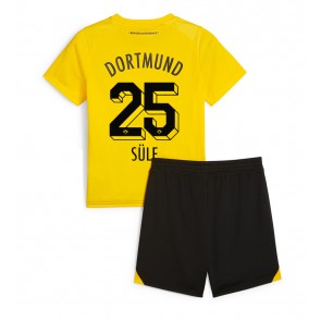 Lacne Dětský Futbalové dres Borussia Dortmund Niklas Sule #25 2023-24 Krátky Rukáv - Domáci (+ trenírky)